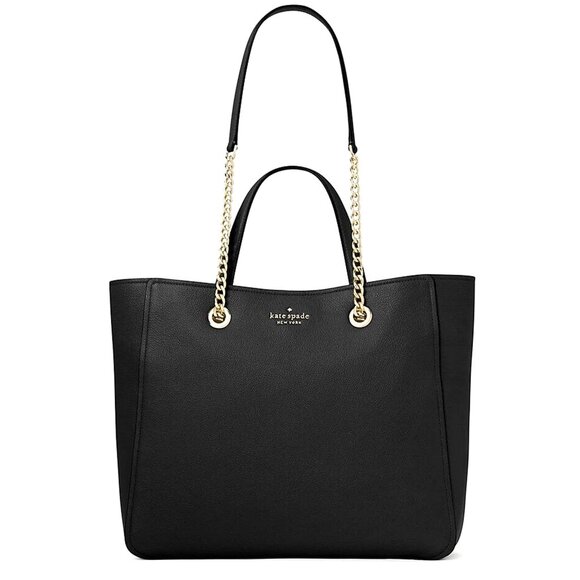 NWOT Kate Spade Large Black Pebbled Leather Infinite Triple Compartment Tote Bag - Picture 1 of 9